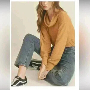 Free People Juicy Long Sleeve Waffle Knit Thermal Shirt Canyon Moon NWT